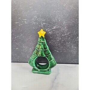 Vintage Christmas Tree Shaped Napkin Ring, READ